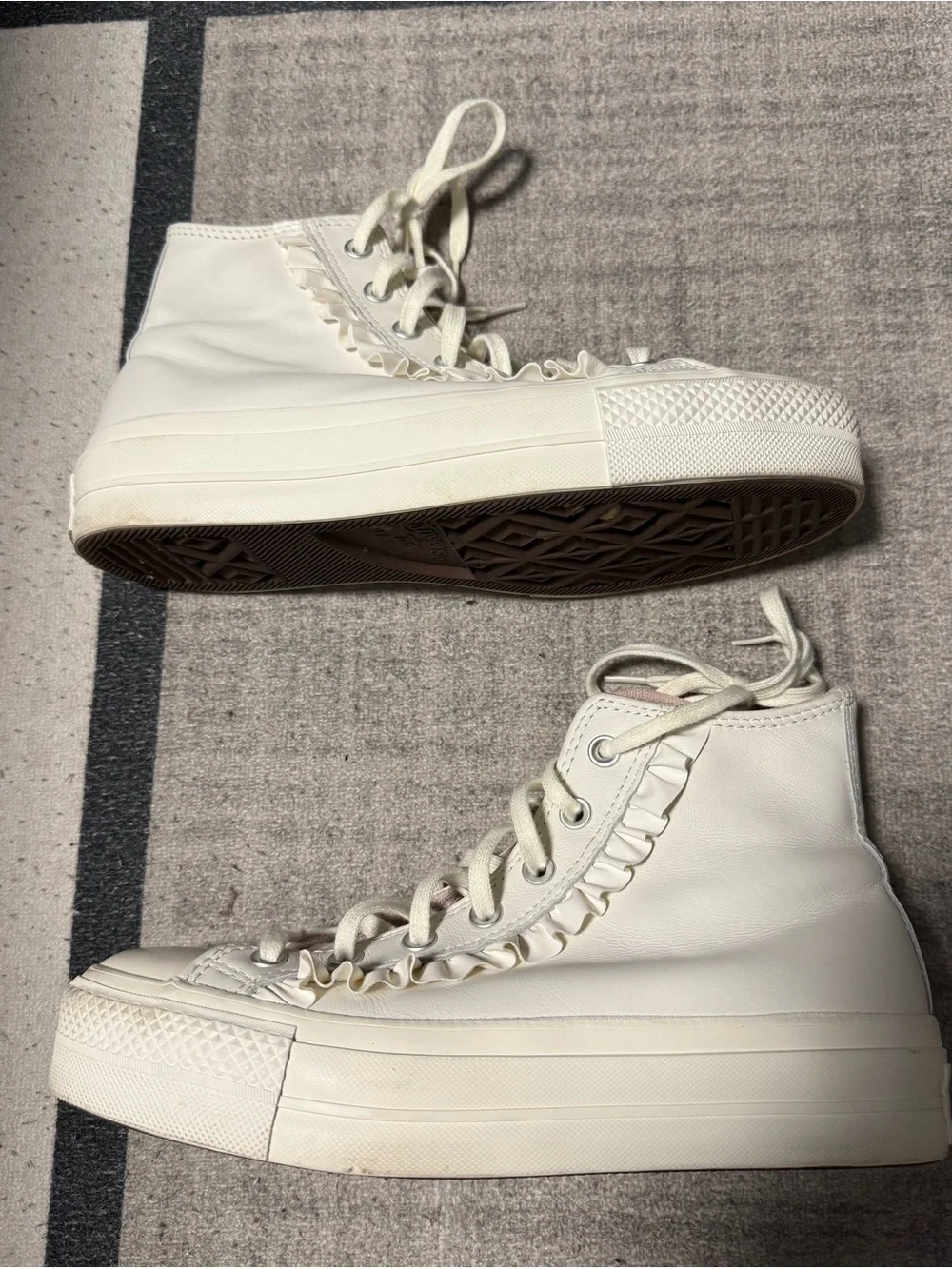 White Ruffle Converse